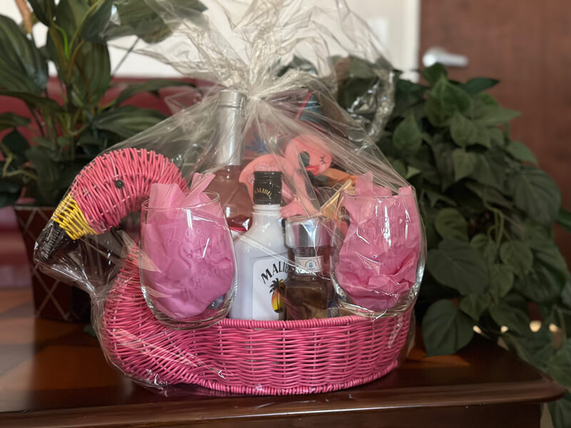 Flamingo Pink Basket for raffle