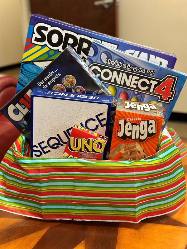 Game Night Basket for raffle